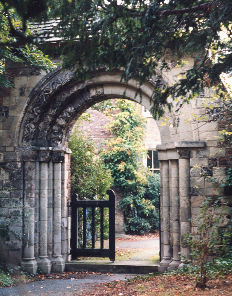 The Norman Archway, St Mary's Church, Church Path, Merton Park SW19. Moved from the site of Merton Priory and re-erected in 1935.