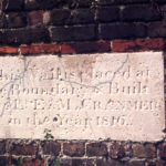 The Canons, The Canons, Madeira Road, Mitcham, Surrey CR4. Stone in boundary wall. placed in 1816 by Esther Cranmer. James Cranmer
