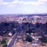 Looking north from Apex House, Colliers Wood, London SW19. Showing line of Stane Street (Colliers Wood High Street).