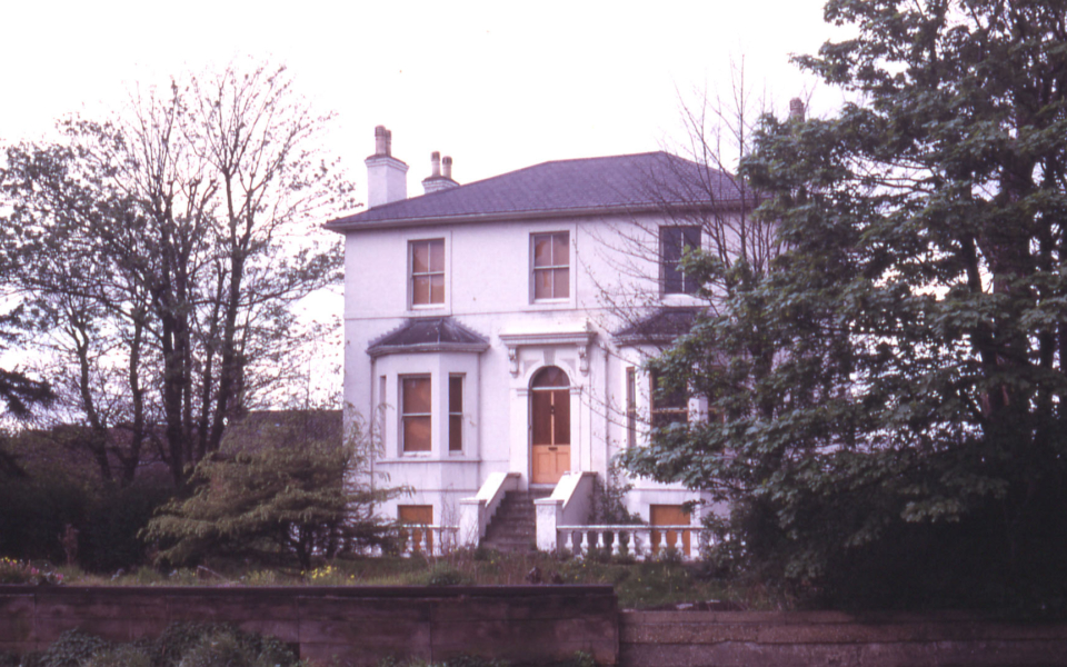 Victorian Vila on Merton side of Wandle, Phipps Bridge Road, London SW19. Built for Paul Addington c. 1850. Demolished 1979. 