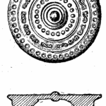 Anglo-Saxon Cemetery, Mitcham: gilt bronze brooch (from H F Bidder Surrey Archaeological Collections 21 (1908) p.6