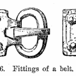 Anglo-Saxon Cemetery, Mitcham: Fittings of a belt (from H F Bidder Surrey Archaeological Collections 21 (1908) p.7
