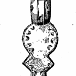 Anglo-Saxon Cemetery, Mitcham: bronze brooch (from H F Bidder Surrey Archaeological Collections 21 (1908) p.8)