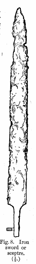 Anglo-Saxon Cemetery, Mitcham: iron sword or sceptre (from H F Bidder Surrey Archaeological Collections 21 (1908) p.8